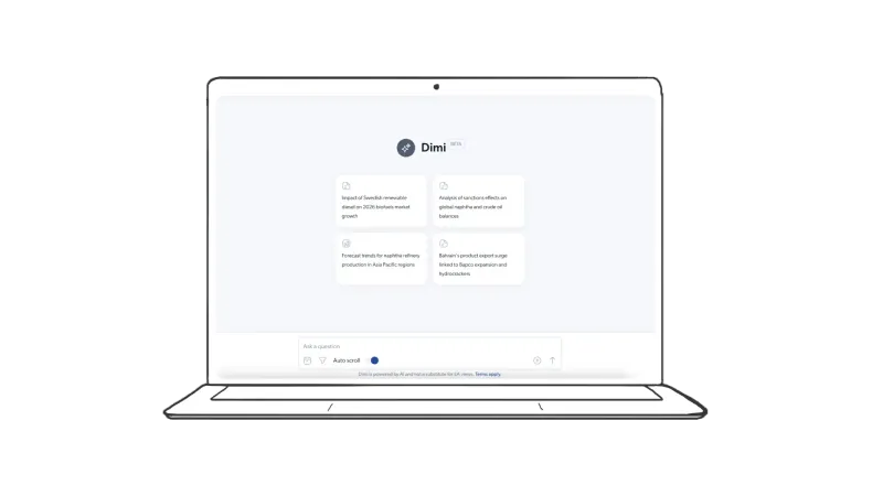 Energy Aspects AI assistant web screenshot Dimi