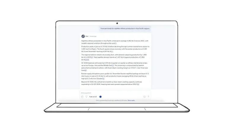 Energy Aspects AI assistant web screenshot Dimi